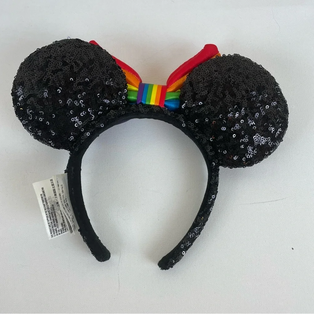 Disney Parks Minnie Mouse Ears Sequined Headband RAINBOW